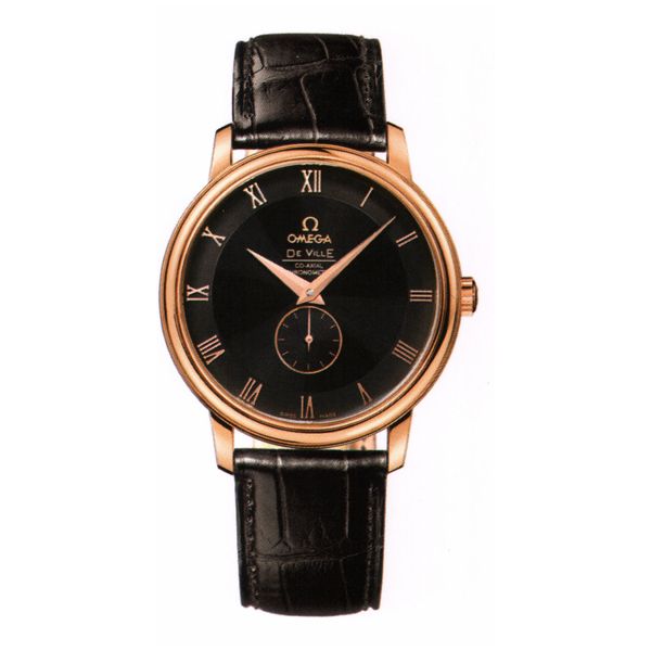 Omega-De-Ville-Series Mens Watches Black Dial Automatic Self-wind 39MM 4614.50.01 Watch