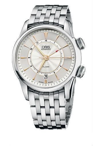 AAA 1:1 Replica Oris-Artelier-Alarm Mens Watches Silver Dial Automatic 42MM 0190876074051-Set-MB Watch