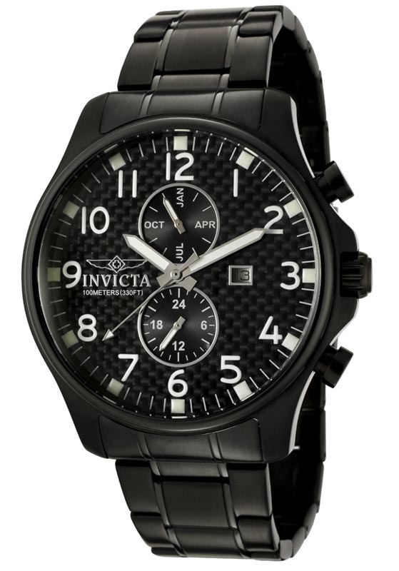 AAA 1:1 Replica Invicta Mens Watches Black Dial Swiss Quartz 48MM 0383 Watch