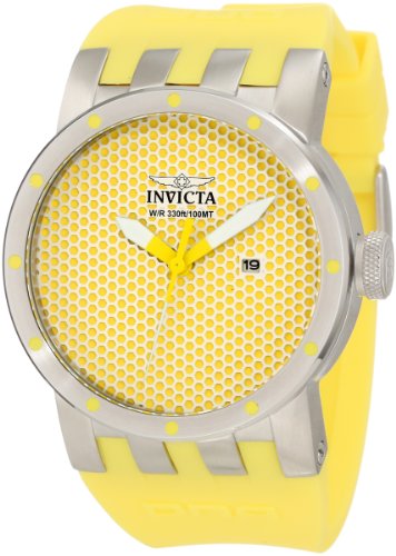 AAA 1:1 Replica Invicta Mens Watches Yellow Dial Japanese Quartz 45MM 10420 Watch