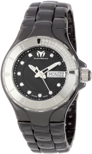 AAA 1:1 Replica Technomarine-Women Ladies Watches Black Dial Swiss Quartz 36MM 110027C Watch