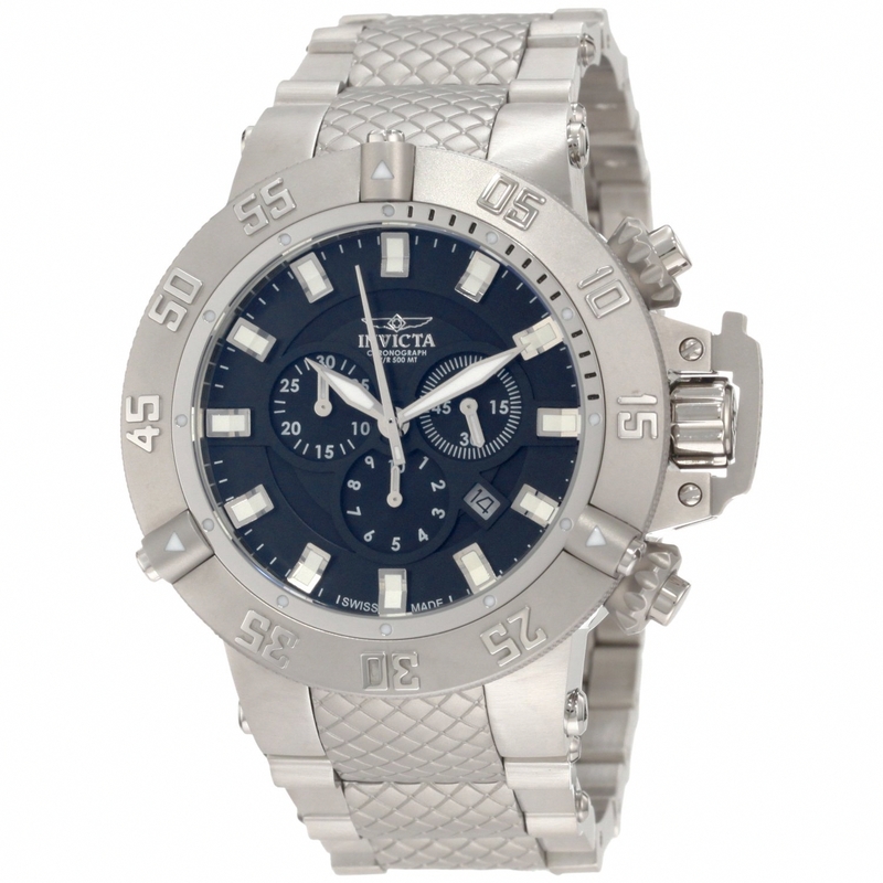 AAA 1:1 Replica Invicta Mens Watches Black Dial Swiss Quartz 50MM 1194 Watch