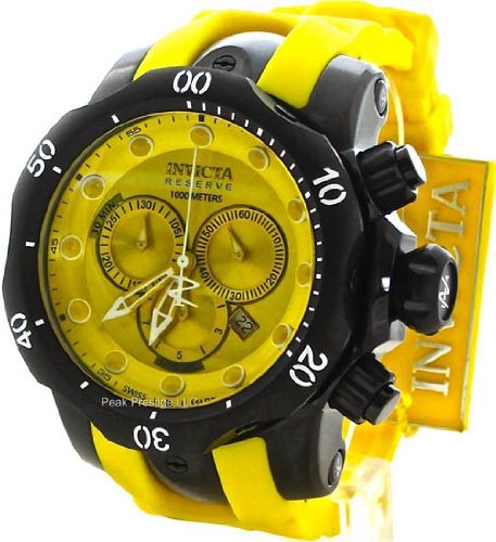 AAA 1:1 Replica Invicta Mens Watches Yellow Dial Quartz 55MM 11968 Watch