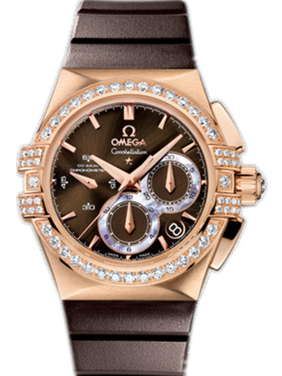 AAA 1:1 Replica Omega-Constellation-Series Ladies Watches Brown Dial Automatic Self-wind 35MM 121.57.35.50.13.001 Watch