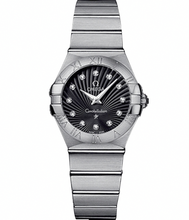 AAA 1:1 Replica Omega-Constellation-Series Ladies Watches Black Dial Quartz 24MM 123.10.24.60.51.002 Watch