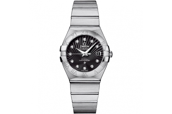 AAA 1:1 Replica Omega-Constellation-Series Ladies Watches Black Dial Automatic Self-wind 27MM 123.10.27.20.51.001 Watch