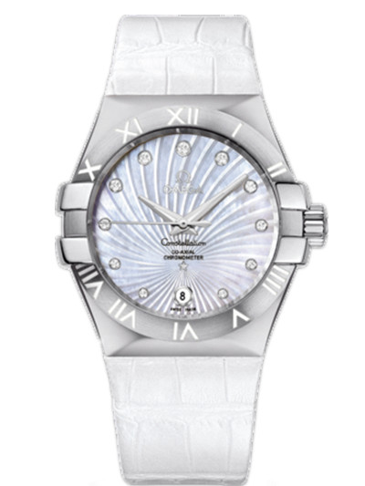 AAA 1:1 Replica Omega-Constellation-Series Ladies Watches Mother Of Pearl Dial Automatic Self-wind 35MM 123.13.35.20.55.001 Watch