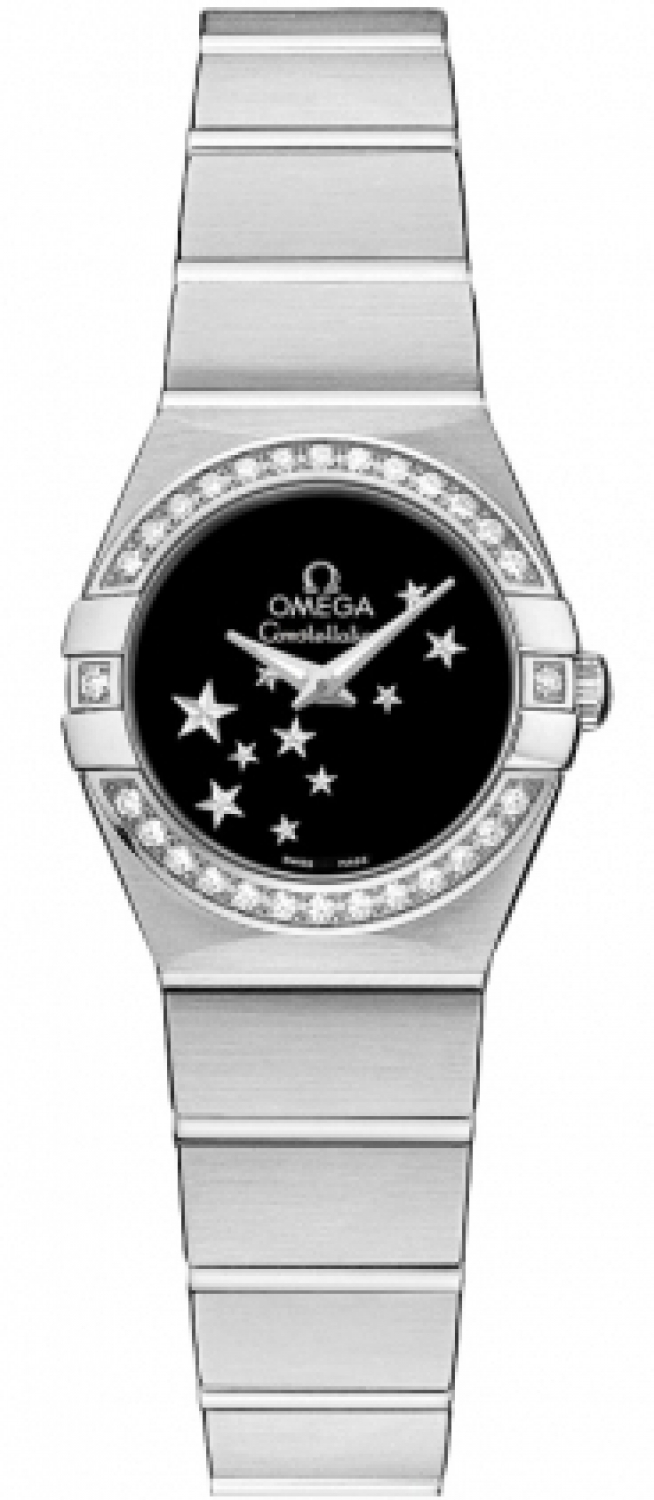 AAA 1:1 Replica Omega-Constellation-Series Ladies Watches Black Dial Quartz 24MM 123.15.24.60.01.001 Watch