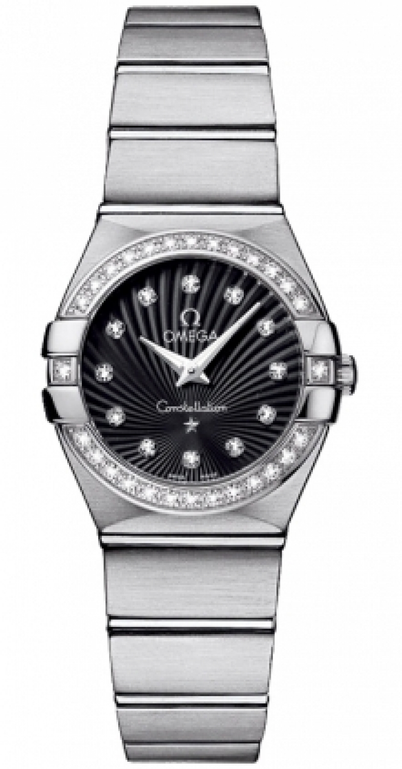 AAA 1:1 Replica Omega-Constellation-Series Ladies Watches Black Dial Quartz 24MM 123.15.24.60.51.001 Watch