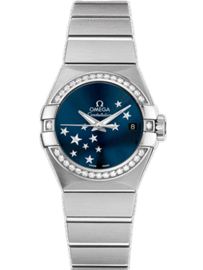 AAA 1:1 Replica Omega-Constellation-Series Ladies Watches Blue Dial Automatic Self-wind 27MM 123.15.27.20.03.001 Watch