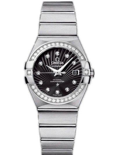 AAA 1:1 Replica Omega-Constellation-Series Ladies Watches Black Dial Quartz 27MM 123.15.27.20.51.001 Watch