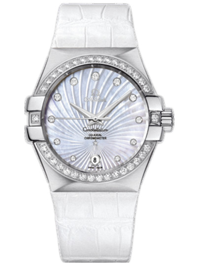 AAA 1:1 Replica Omega-Constellation-Series Ladies Watches Mother Of Pearl Dial Automatic Self-wind 35MM 123.18.35.20.55.001 Watch