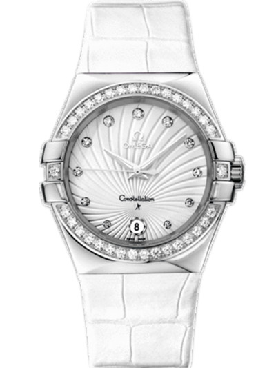 AAA 1:1 Replica Omega-Constellation-Series Ladies Watches White Dial Automatic Self-wind 35MM 123.18.35.60.52.001 Watch
