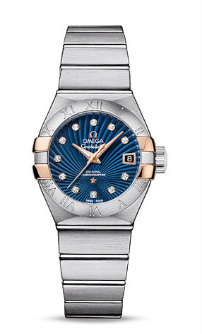 AAA 1:1 Replica Omega-Constellation-Series Ladies Watches Blue Dial Automatic 27MM 123.20.27.20.53.002 Watch