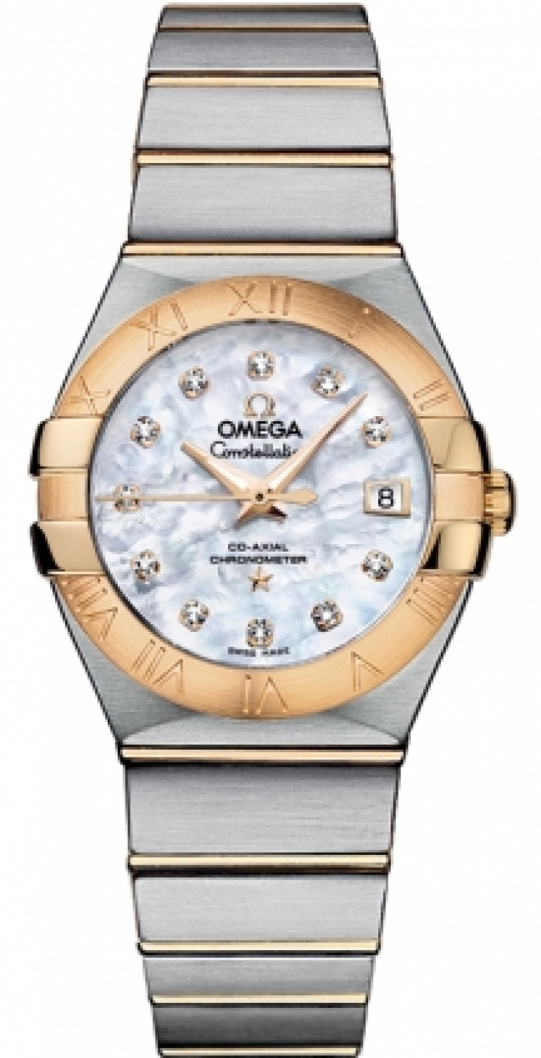 AAA 1:1 Replica Omega-Constellation-Series Ladies Watches Mother Of Pearl Dial Automatic Self-wind 27MM 123.20.27.20.55.003 Watch