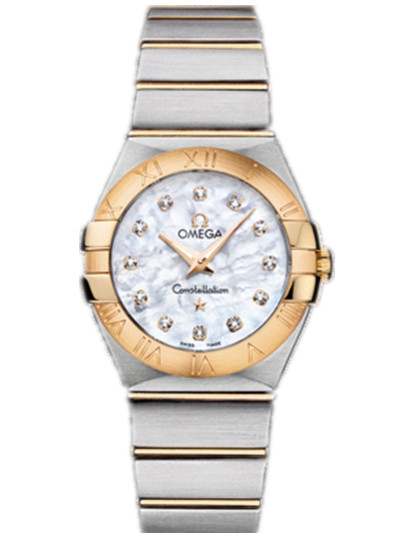 AAA 1:1 Replica Omega-Constellation-Series Watches Mother Of Pearl Dial Quartz 27MM 123.20.27.60.55.002 Watch