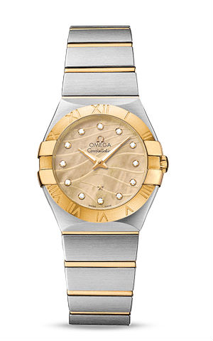AAA 1:1 Replica Omega-Constellation-Series Ladies Watches Champagne Dial Quartz 27MM 123.20.27.60.57.001 Watch