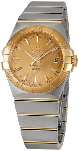 AAA 1:1 Replica Omega-Constellation-Series Mens Watches Gold Dial Automatic Self-wind 35MM 123.20.35.20.08.001 Watch