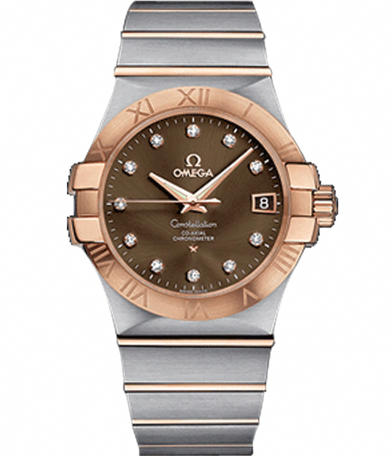 AAA 1:1 Replica Omega-Constellation-Series Mens Watches Brown Dial Automatic Self-wind 35MM 123.20.35.20.63.001 Watch