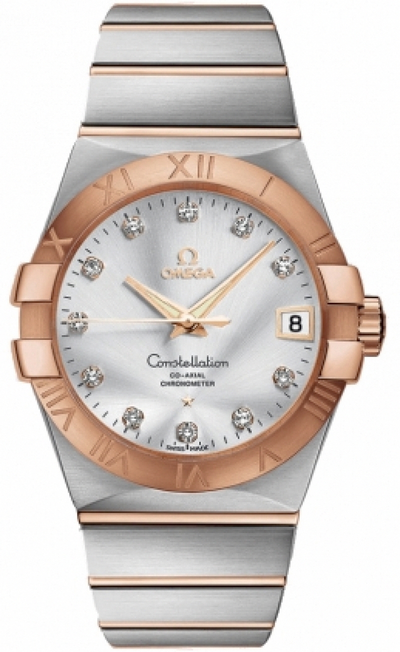 AAA 1:1 Replica Omega-Constellation-Series Mens Watches Silver Dial Automatic Self-wind 38MM 123.20.38.21.52.001 Watch