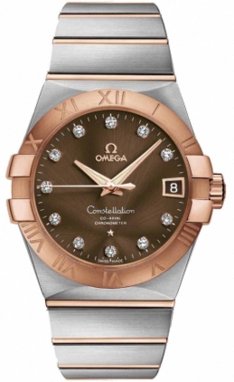 AAA 1:1 Replica Omega-Constellation-Series Mens Watches Brown Dial Automatic Self-wind 38MM 123.20.38.21.63.001 Watch