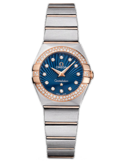 AAA 1:1 Replica Omega-Constellation-Series Ladies Watches Blue Dial Quartz 24MM 123.25.24.60.53.001 Watch