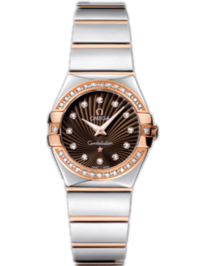 AAA 1:1 Replica Omega-Constellation-Series Ladies Watches Brown Dial Quartz 24MM 123.25.24.60.63.002 Watch
