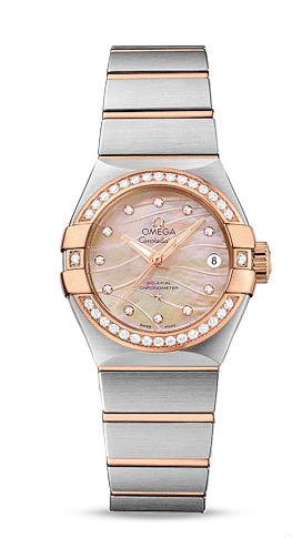 AAA 1:1 Replica Omega-Constellation-Series Ladies Watches Mother Of Pearl Dial Automatic 27MM 123.25.27.20.57.003 Watch