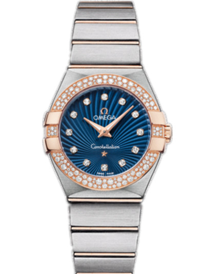 AAA 1:1 Replica Omega-Constellation-Series Ladies Watches Blue Dial Quartz 27MM 123.25.27.60.53.001 Watch
