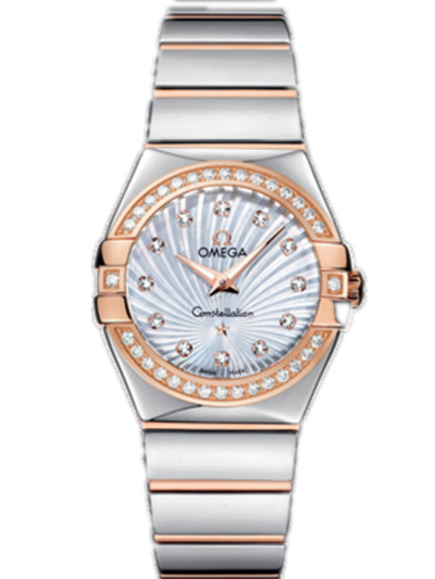 AAA 1:1 Replica Omega-Constellation-Series Ladies Watches Mother Of Pearl Dial Quartz 27MM 123.25.27.60.55.006 Watch