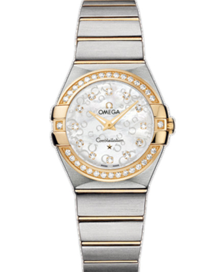 AAA 1:1 Replica Omega-Constellation-Series Ladies Watches Gold Dial Quartz 27MM 123.25.27.60.55.010 Watch