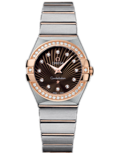AAA 1:1 Replica Omega-Constellation-Series Ladies Watches Brown Dial Quartz 27MM 123.25.27.60.63.001 Watch