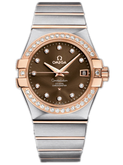 AAA 1:1 Replica Omega-Constellation-Series Mens Watches Brown Dial Automatic Self-wind 35MM 123.25.35.20.63.001 Watch