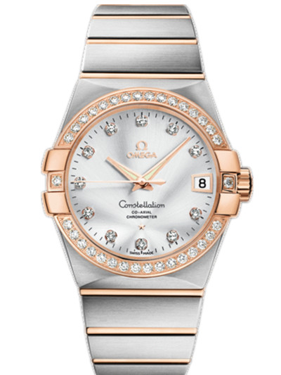 AAA 1:1 Replica Omega-Constellation-Series Mens Watches Silver Dial Automatic Self-wind 38MM 123.25.38.21.52.001 Watch