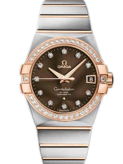 AAA 1:1 Replica Omega-Constellation-Series Mens Watches Brown Dial Automatic Self-wind 38MM 123.25.38.21.63.001 Watch