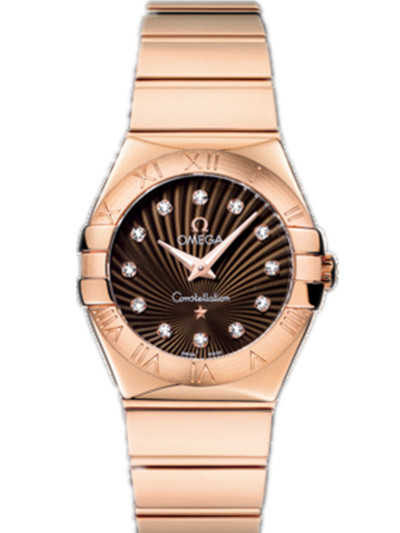 AAA 1:1 Replica Omega-Constellation-Series Ladies Watches Brown Dial Quartz 27MM 123.50.27.60.63.002 Watch