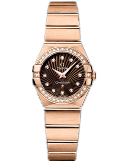 AAA 1:1 Replica Omega-Constellation-Series Ladies Watches Brown Dial Quartz 24MM 123.55.24.60.63.001 Watch