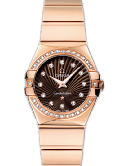 AAA 1:1 Replica Omega-Constellation-Series Ladies Watches Brown Dial Quartz 24MM 123.55.24.60.63.002 Watch