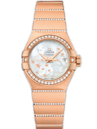 AAA 1:1 Replica Omega-Constellation-Series Ladies Watches Mother Of Pearl Dial Automatic Self-wind 27MM 123.55.27.20.05.004 Watch