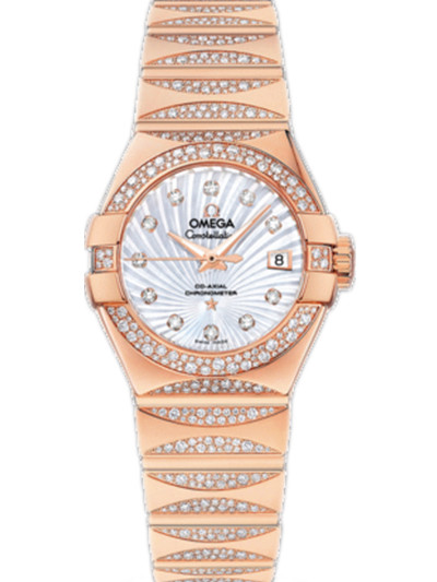 AAA 1:1 Replica Omega-Constellation-Series Ladies Watches Mother Of Pearl Dial Automatic Self-wind 27MM 123.55.27.20.55.003 Watch