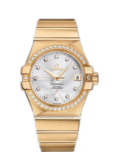 AAA 1:1 Replica Omega-Constellation-Series Mens Watches Silver Dial Automatic Self-wind 35MM 123.55.35.20.52.002 Watch