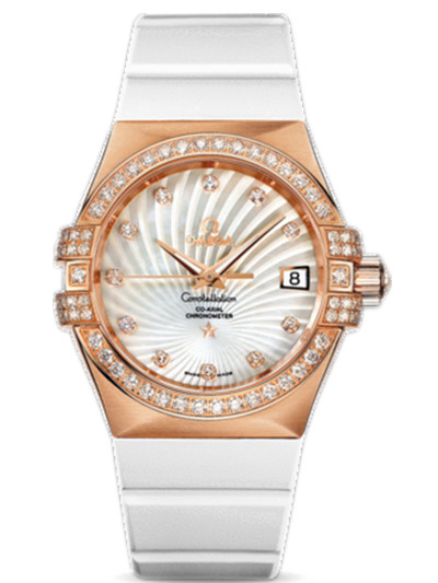 AAA 1:1 Replica Omega-Constellation-Series Ladies Watches Mother Of Pearl Dial Automatic Self-wind 35MM 123.57.35.20.55.001 Watch