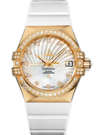 AAA 1:1 Replica Omega-Constellation-Series Ladies Watches Mother Of Pearl Dial Automatic Self-wind 35MM 123.57.35.20.55.003 Watch
