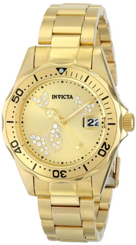 AAA 1:1 Replica Invicta Ladies Watches Gold Dial Japanese Quartz 38MM 12505 Watch