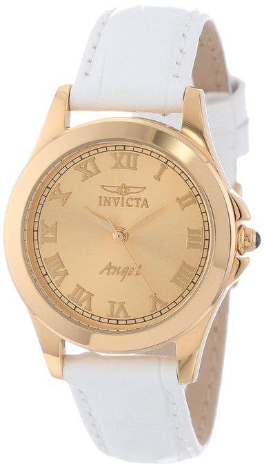 AAA 1:1 Replica Invicta-Angel Ladies Watches Gold Dial Quartz 32.5MM 14805 Watch