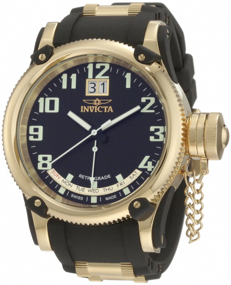 AAA 1:1 Replica Invicta Mens Watches Black Dial Swiss Quartz 52MM 1597 Watch