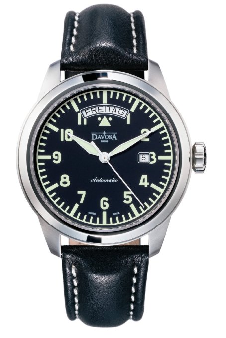 AAA 1:1 Replica Davosa-Round-Shape Mens Watches Black Dial Automatic 44MM 16143156 Watch