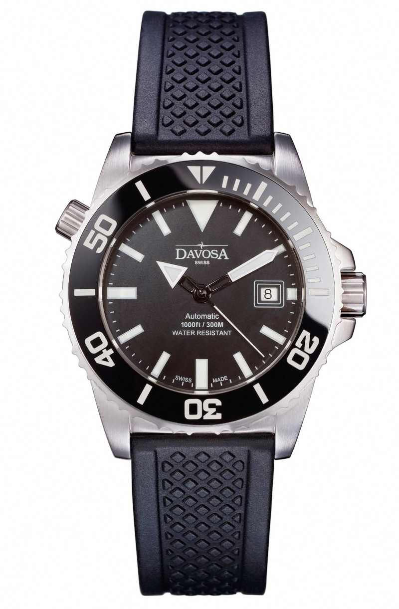 AAA 1:1 Replica Davosa-Stainless-Steel Mens Watches Black Dial Automatic 42MM 16149825 Watch