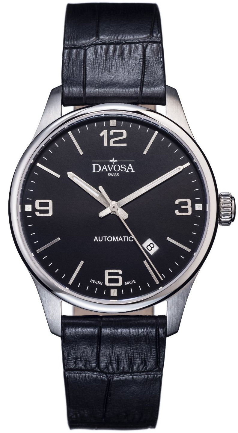 AAA 1:1 Replica Davosa-Stainless-Steel Mens Watches Black Dial Automatic 40MM 16151054 Watch