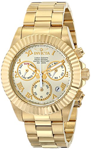 AAA 1:1 Replica Invicta Mens Watches Gold Dial Swiss Quartz 44MM 16346 Watch